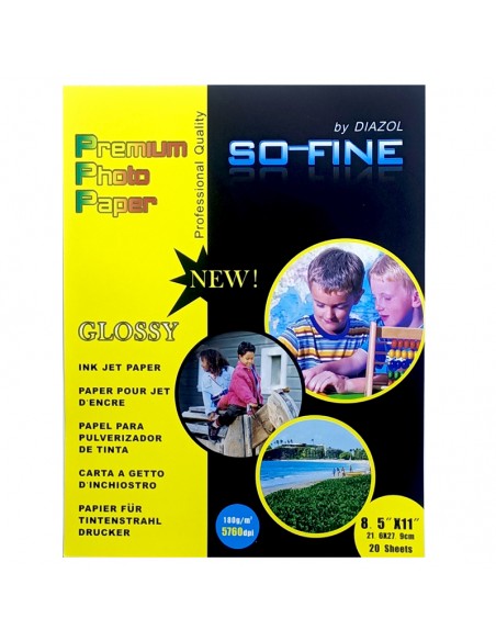 Papel Fotográfico T/Carta Glossy 180 gr 20 Uds (Flex)