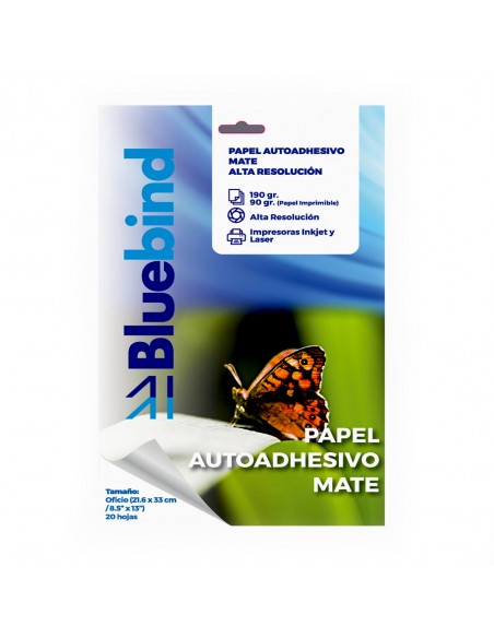 Papel Autoadhesivo Alta Resolución Bluebind Mate