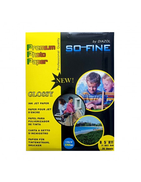 Papel Fotográfico T/Carta Glossy 120g 20 Uds