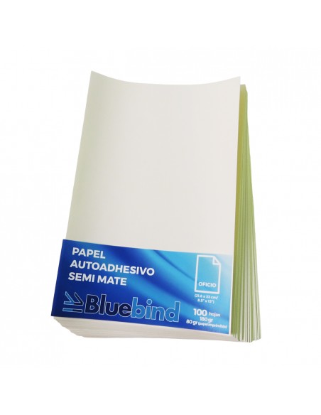 Papel Adhesivo Semimate T/Oficio 100 Uds