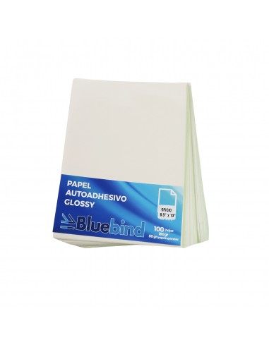 Papel Adhesivo Glossy T/Oficio 100 Uds
