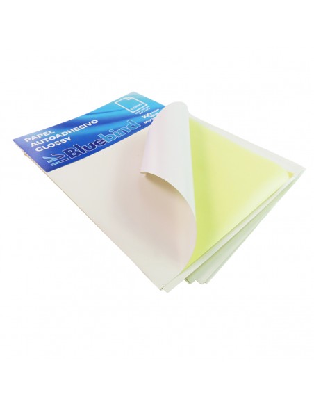 Papel Adhesivo Glossy T/Oficio 100 Uds