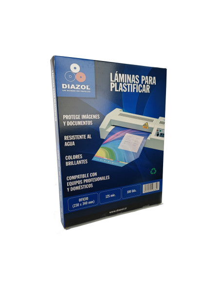 Sobres de láminas para termolaminar Oficio 125 micrones 100 Uds