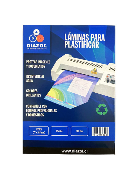 Láminas para Termolaminar T/Extra (7,7 x 10,8cm) 175mic 100 Uds
